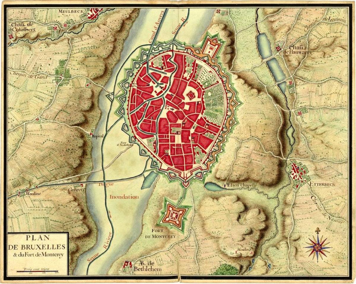Historische kaart van Brussel