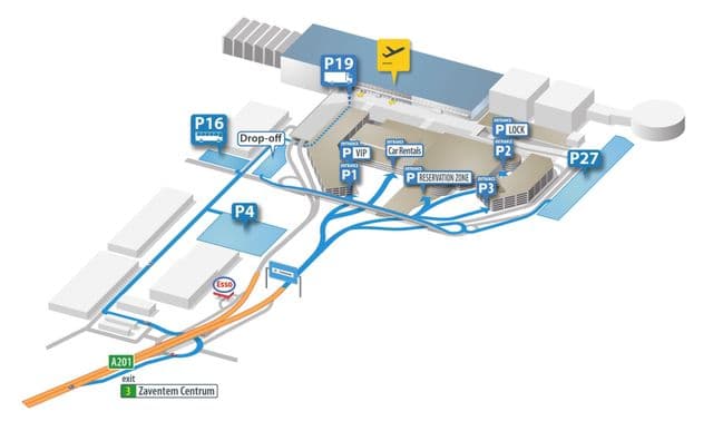 Plattegrond van de luchthaven van Brussel