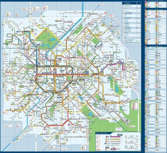 Kaart van het vervoer in Brussel