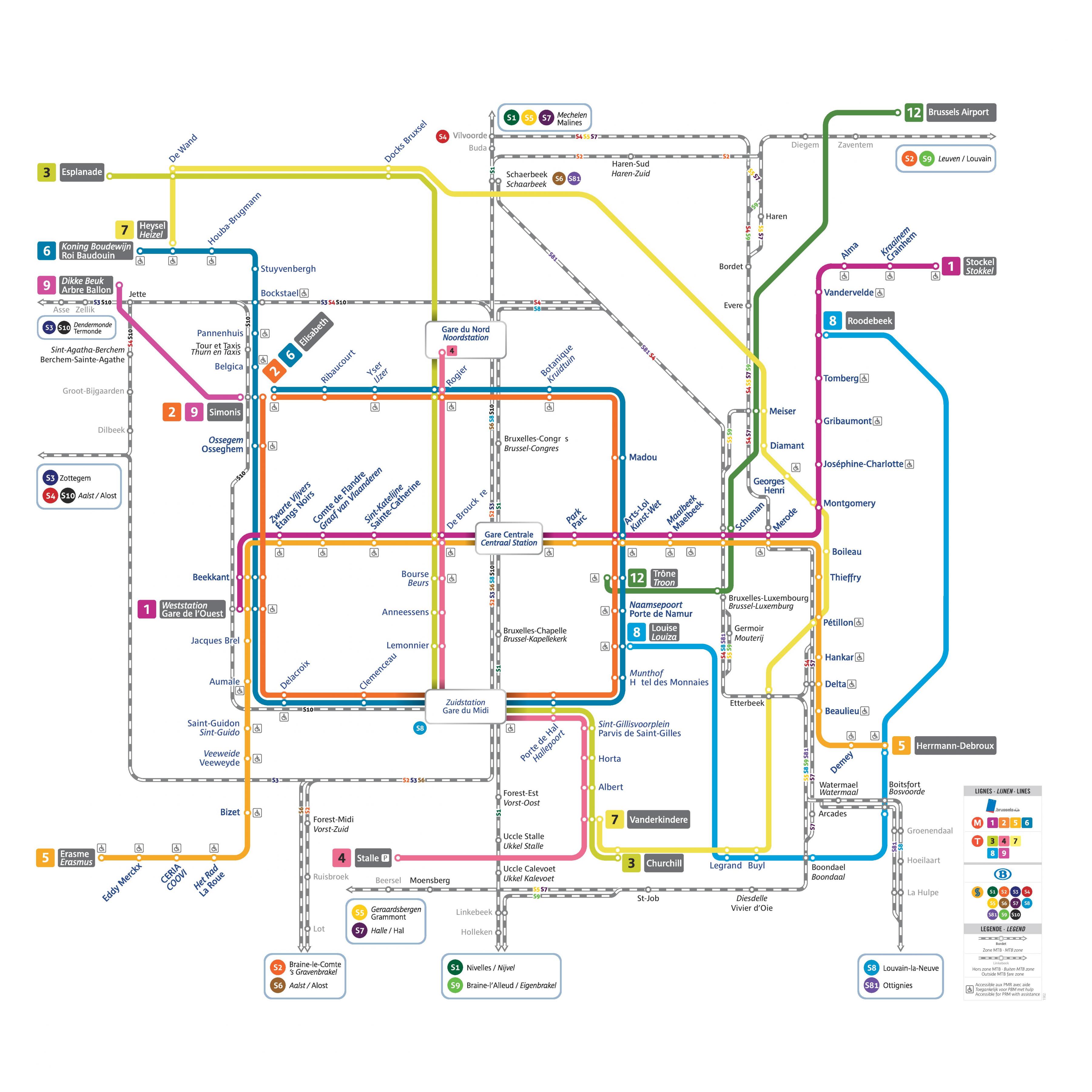 Brussel Subway Map 